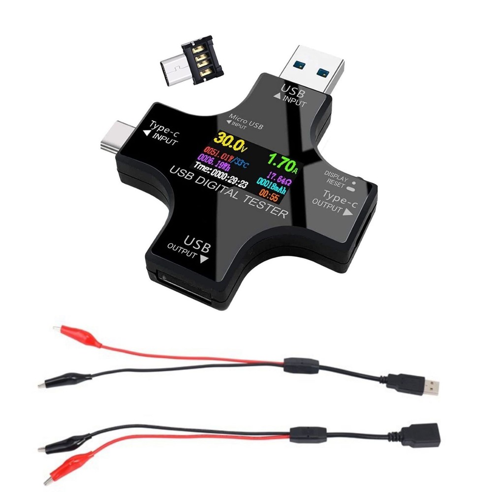 8 IPS Multiple Color Screen USB Power Meter Accepts Maximum Power: 150W