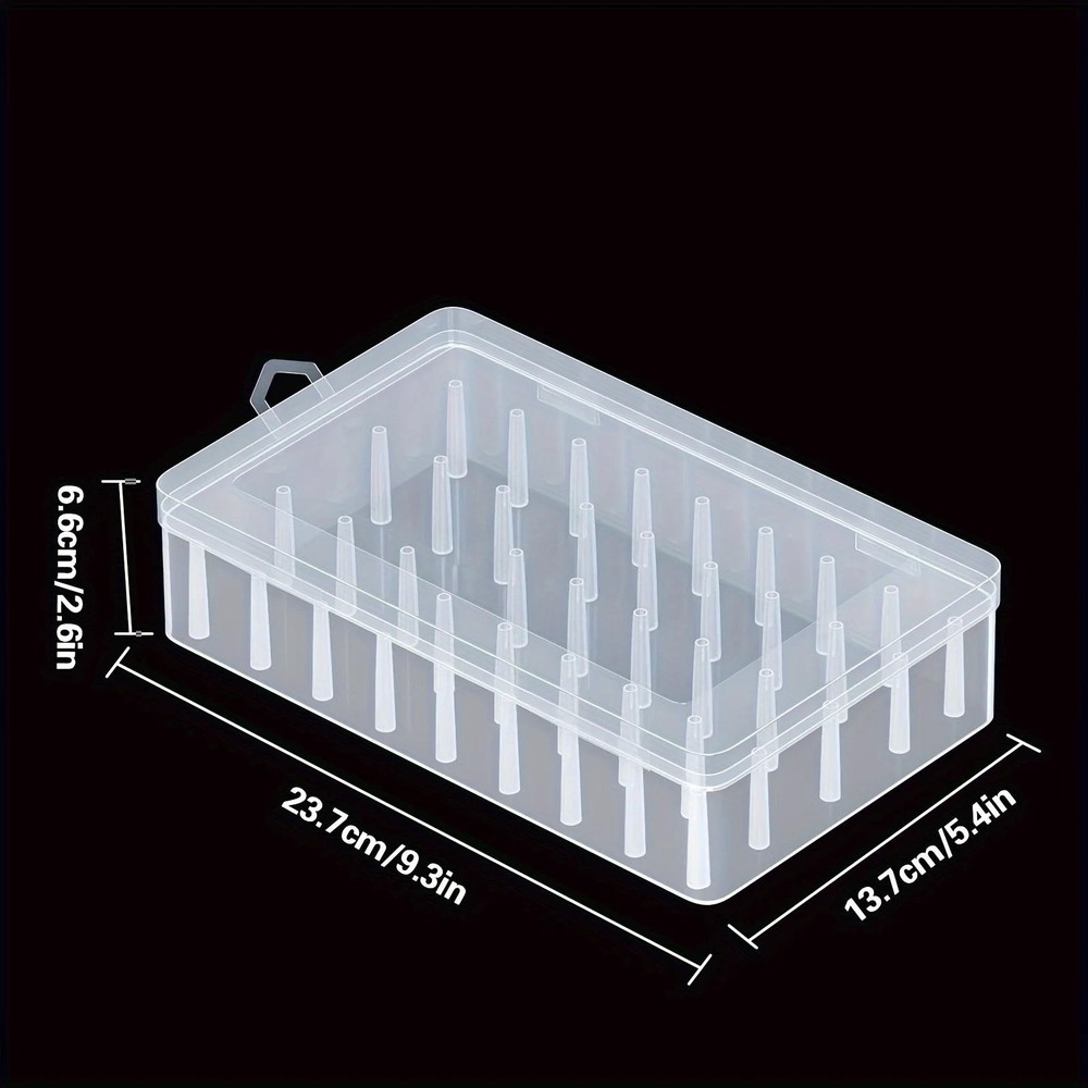 Embroidery Thread Storage Box – 42 Rolls, Clear Pp Plastic, Portable Design