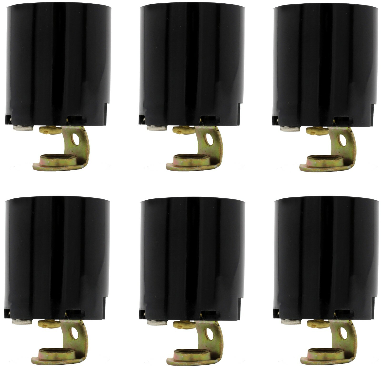 6 Pack - Keyless Lamp Sockets, Medium Base, E26 Edison Lamp Socket Replacement
