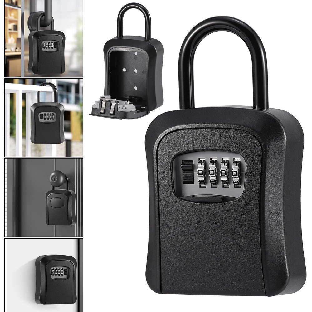 Key Safe 4-Digit Combination Lock Box Wall Mount Storage Safe Security Outdoor