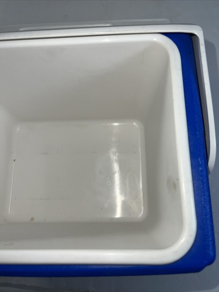 Vintage Blue & White Mini Mate Cooler By Igloo With Push Button Open
