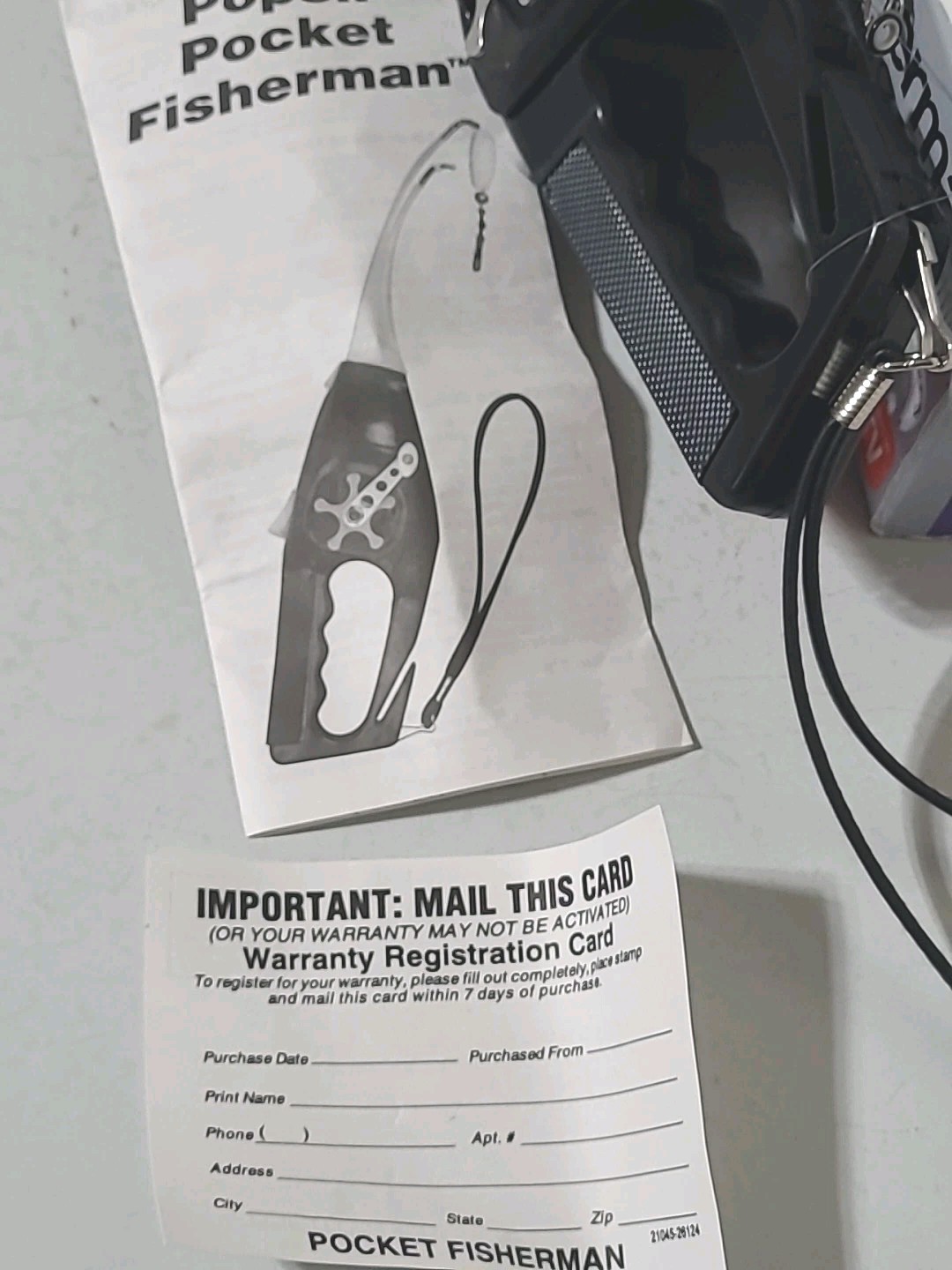 Ron Popeil Black Pocket Fisherman 1995 by Ronco USA MADE Spin Casting Outfit