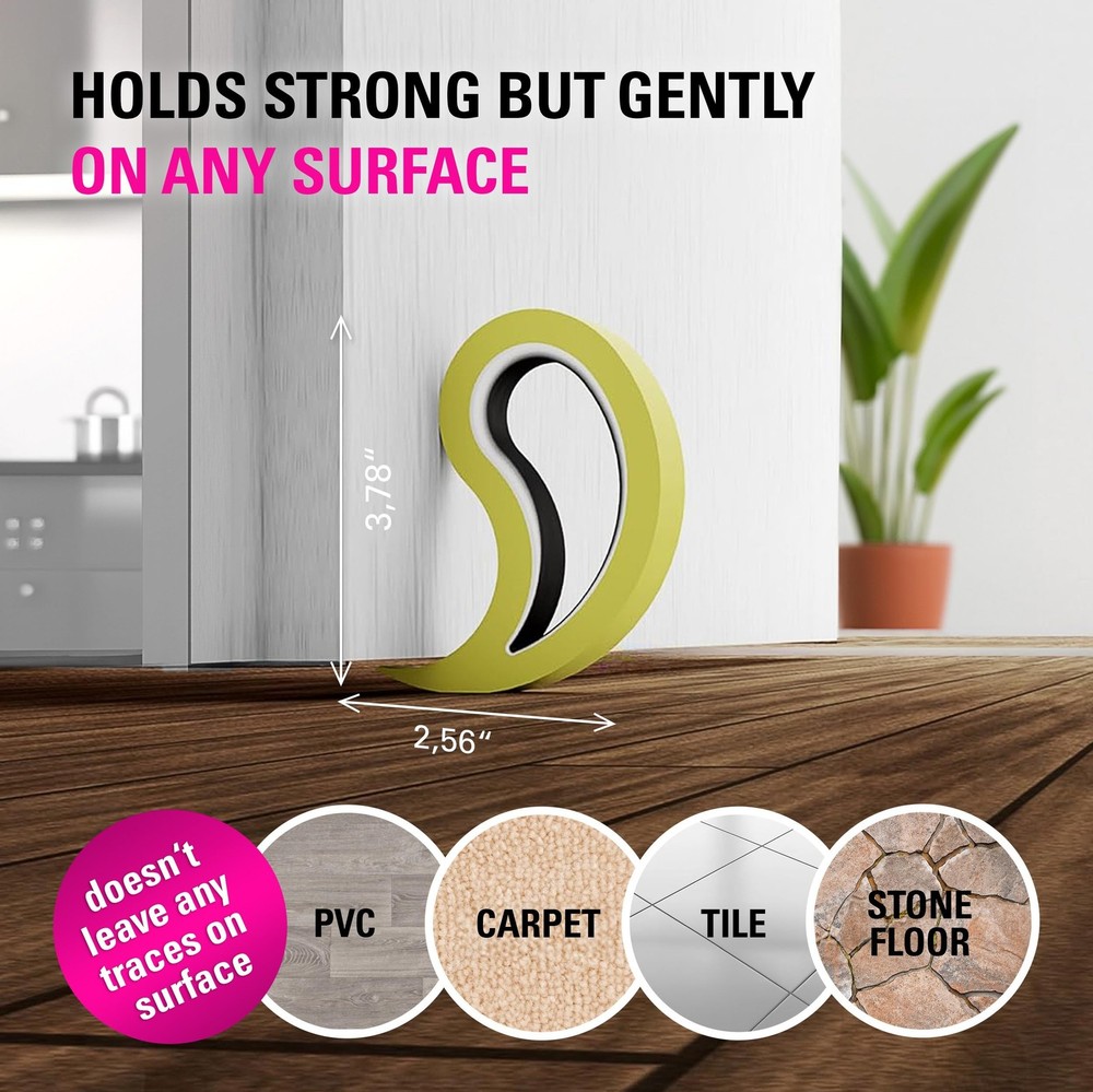 Stoppy Door and Window Stopper, Multi-Functional Wedge, Convenient Door Hook,...