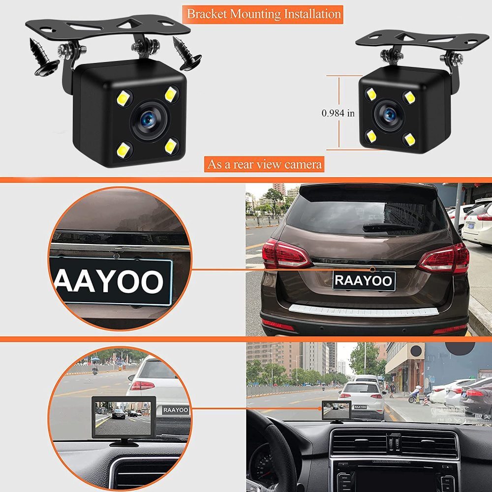 Car Rear View Backup Camera Parking Reverse Back Up Camera Waterproof CMOS 4LED
