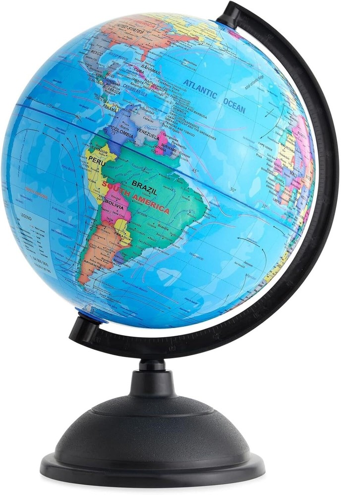 Compact 8-Inch Educational Globe with Stand - Ideal for Home or Classroom