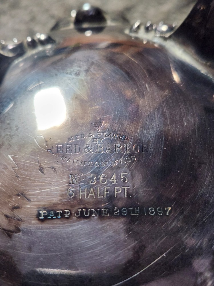 Reed & Barton #3645 Vintage Tea Pot 6 Half Pt. Ornate Silverplate