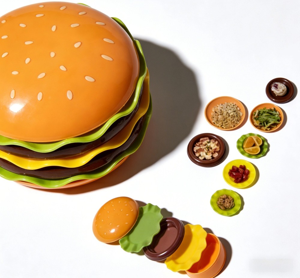 Hamburger Bowl Set Hamburger Plates And Bowls Sets 7 Pieces Stackable