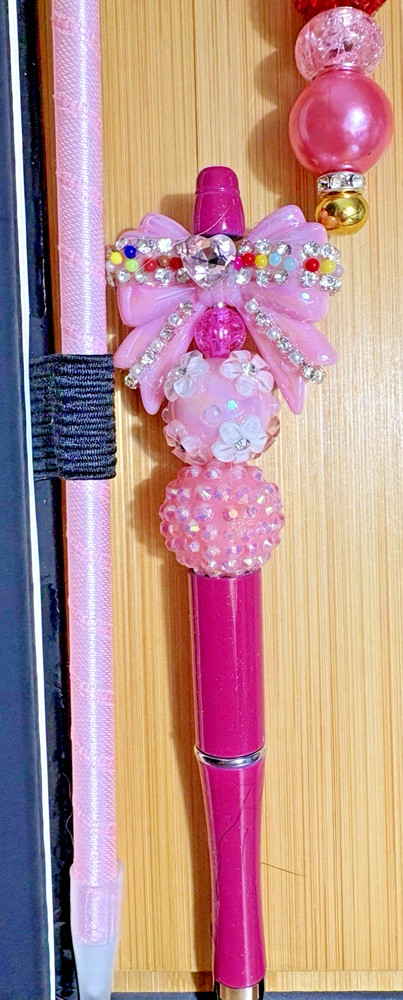 HANDCRAFTED BEADED Key Chain,& NOTE PAD SET Beaded Pen I Kit
