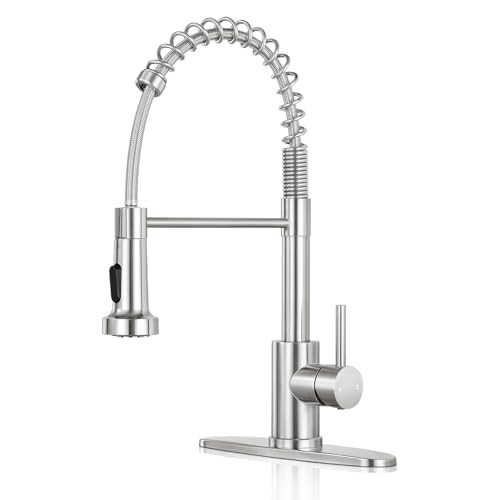 Kitchen Faucet with Pull Down Brushed Nickel Standard (with deck plate)