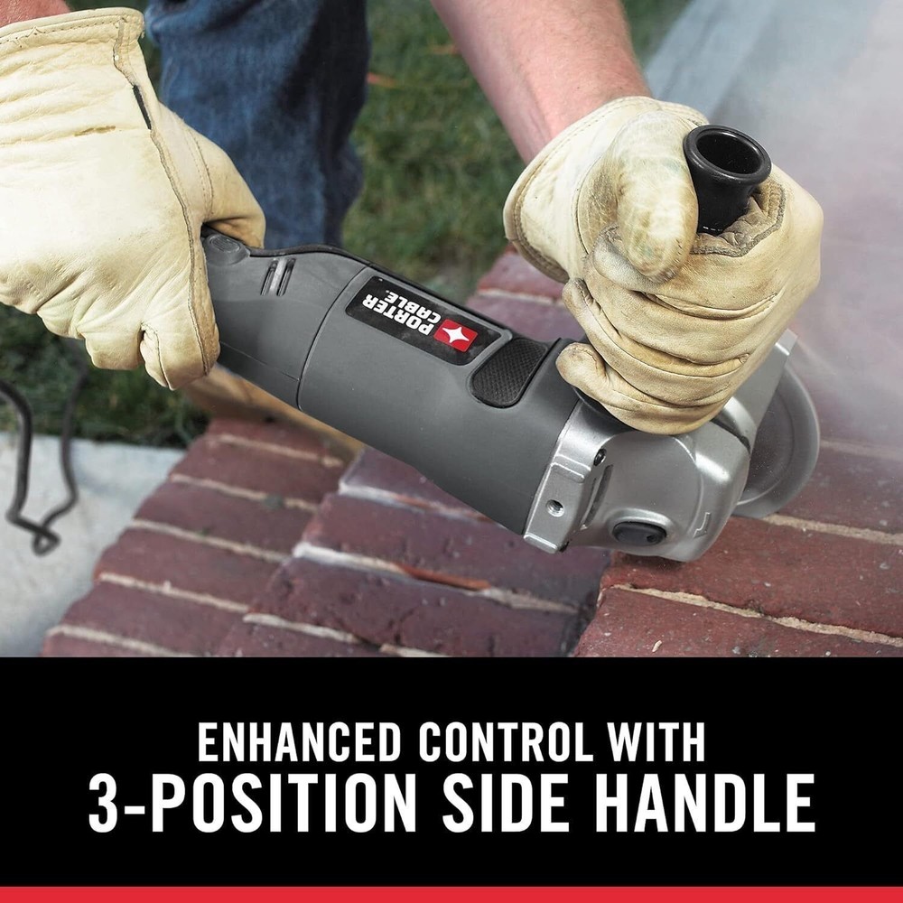 Electric Angle Grinder Tool 4-1/2-Inch 7.5-Amp Adjustable Side 3-position Side