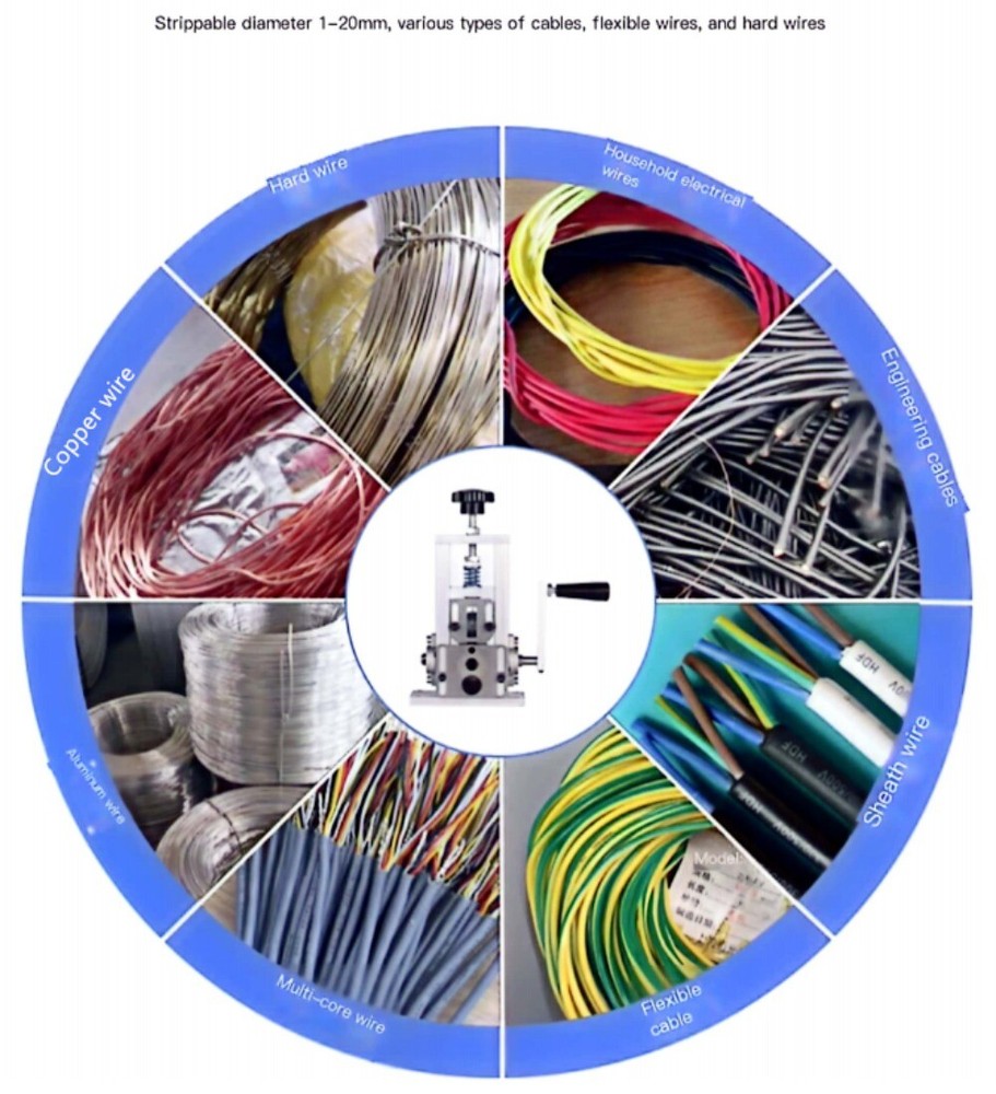 Wire Stripping Machine Automatic Knife Adjustment for 1-20mm Cable NEW