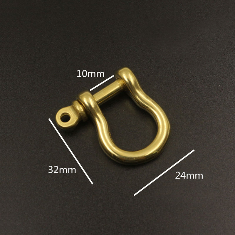 5Pieces Solid Brass D-Bow Shackle Screw Pin Attach Keychain Hook Leather Craft