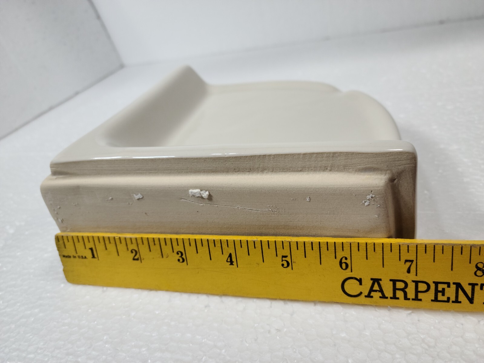 Beige Almond Bone Ceramic Shower Corner Tray Soap Dish Shampoo Holder Color 0135