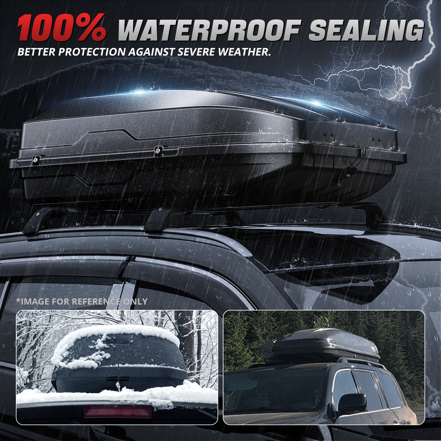 13 Cubic Feet Car Top Cargo Carrier Vehicle Roof Mount Luggage Storage Box w/Key