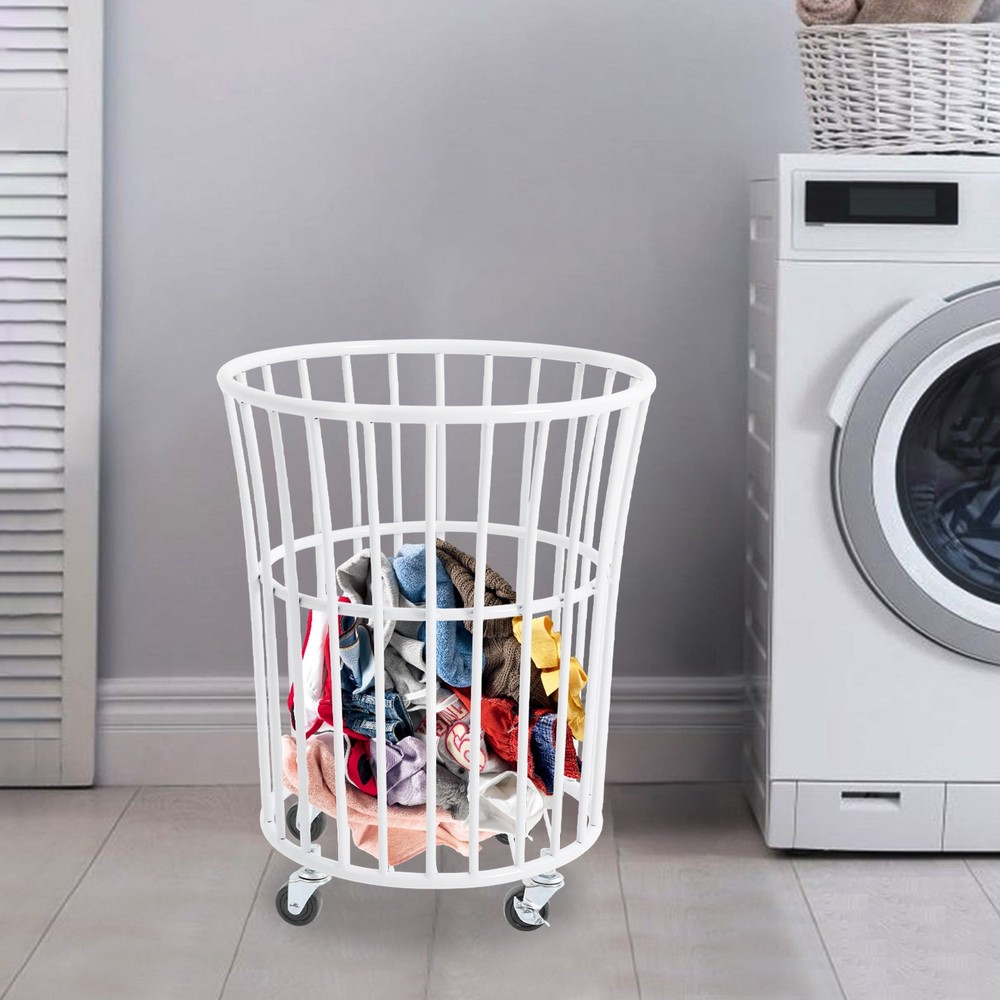 Ventilated Laundry Basket with Locking Wheels - Stylish and Durable Design