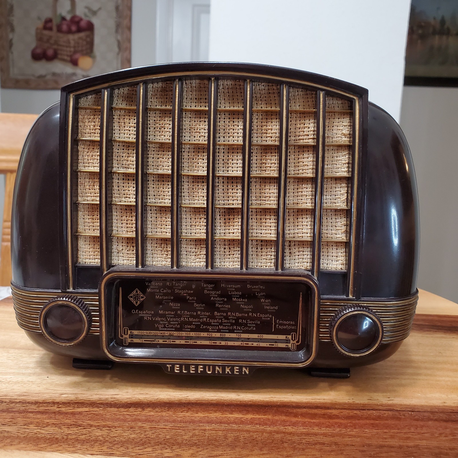 Ultra Rare Vintage 1954 Telefunken U-1515 Marimba  Radio -  Very Nice Works