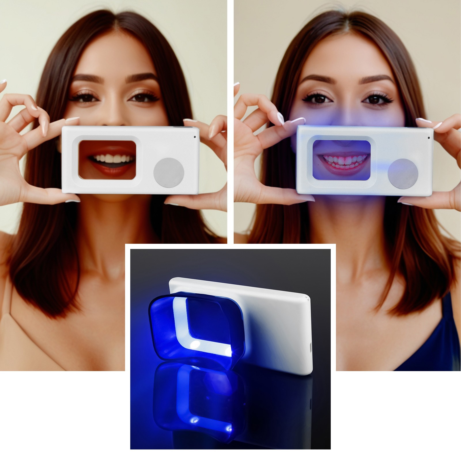 Electric Dental Plaque Indicator Detector Display Device Oral Hygiene Care White