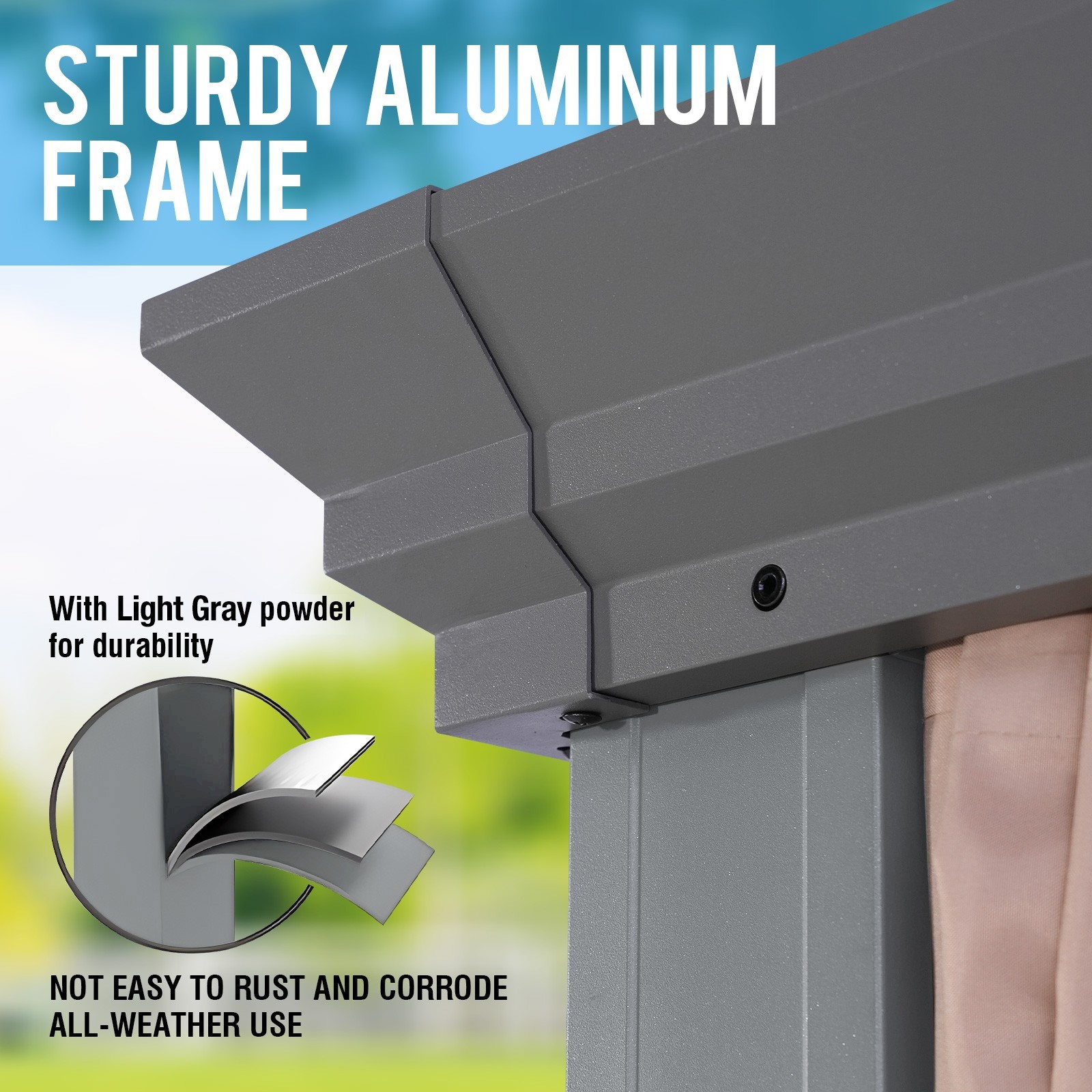 10x13 Hardtop Gazebo Double Roof with Curtain and Netting