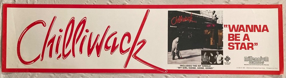 Chilliwack 1981 Promo Poster Wanna Be A Star F