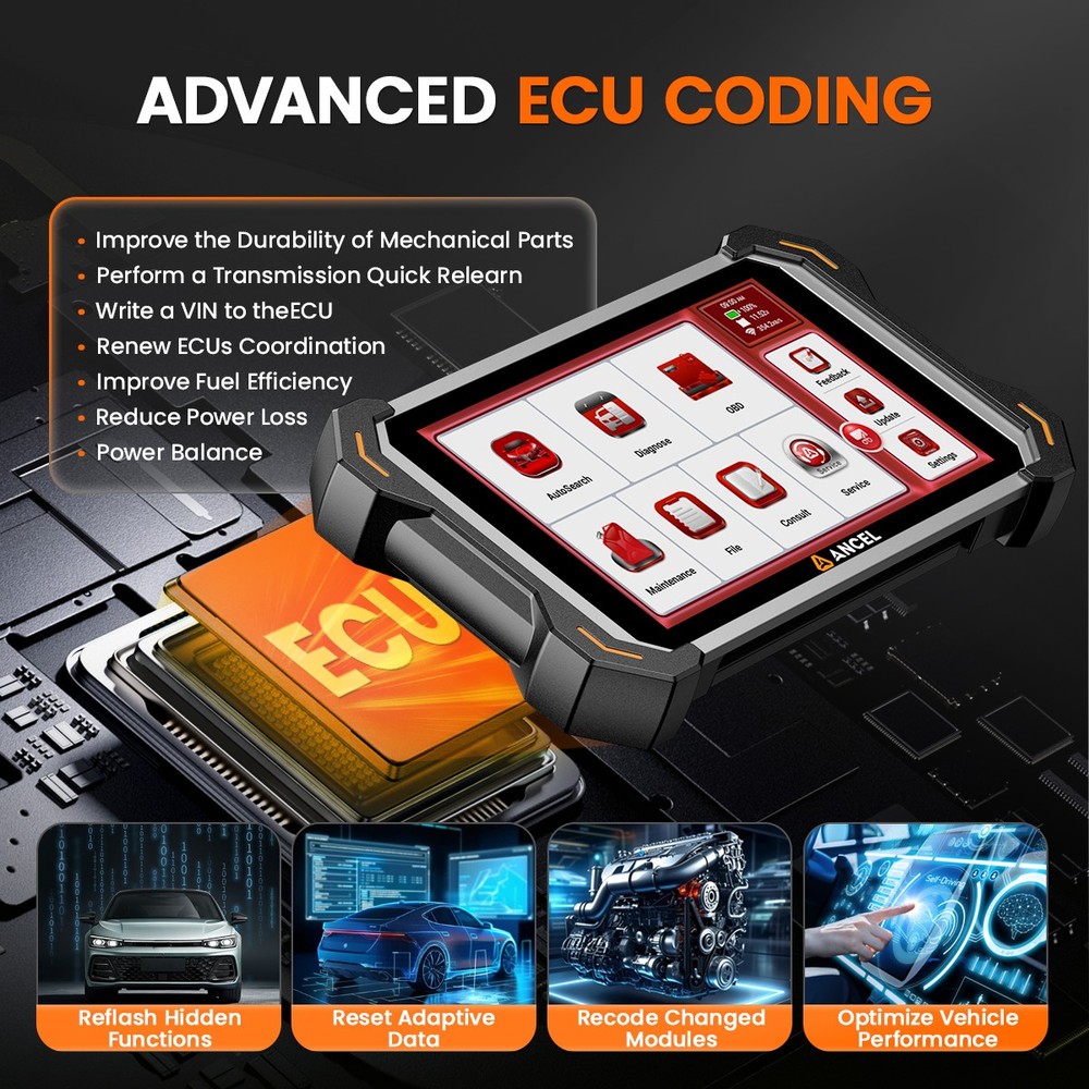 ANCEL DS600 Elite All System Bidirectional Diagnostic Scanner ECU Coding IMMO