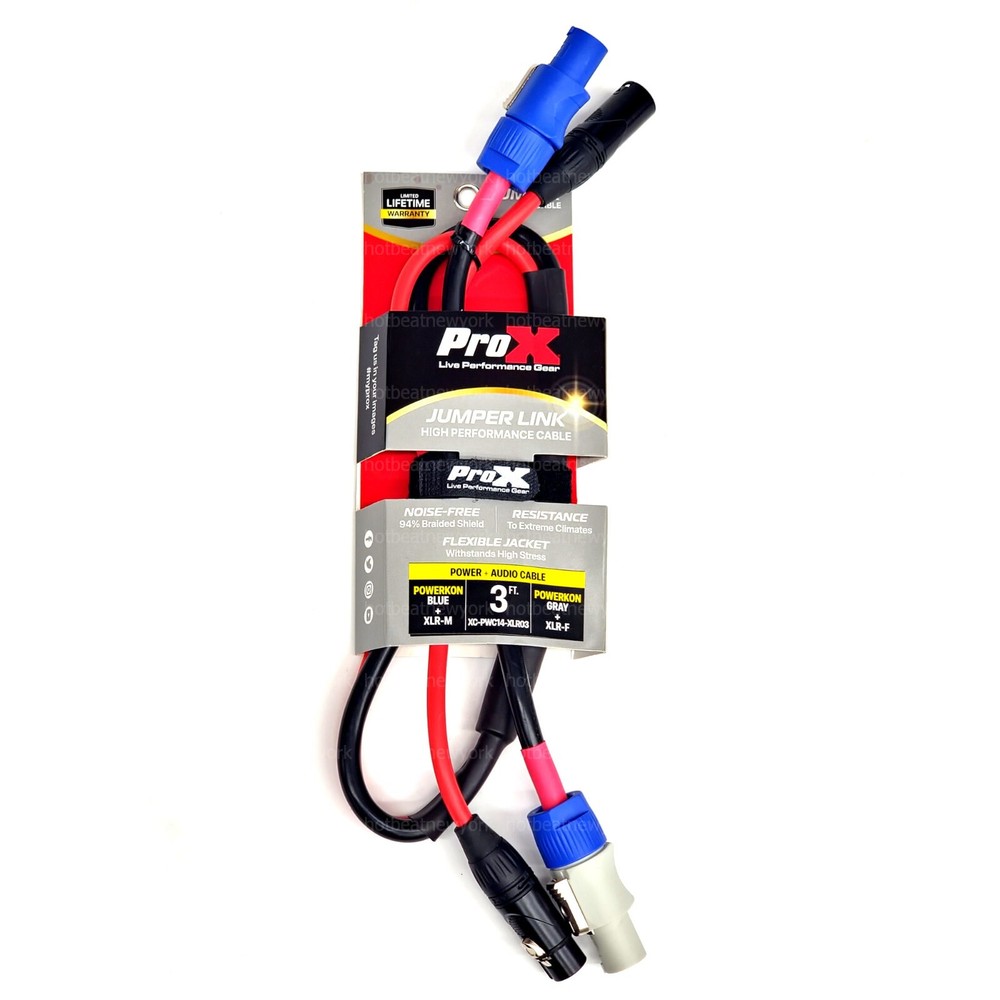ProX 3FT Dual Powercon XLR Link Audio Power Cable