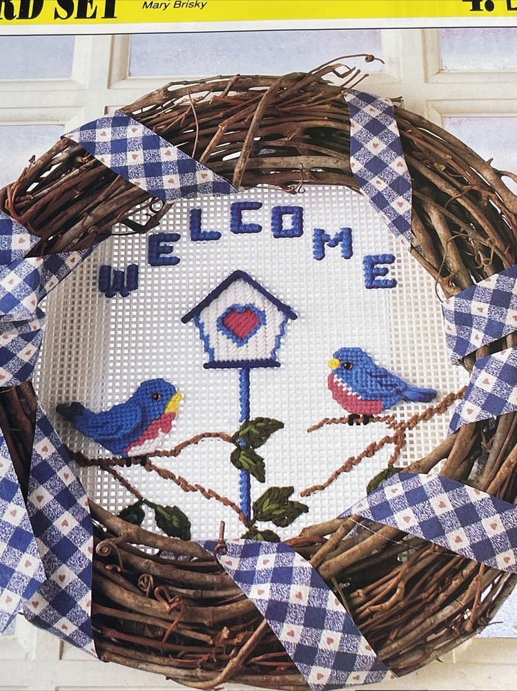 Bluebird Set Welcome Sign Annie's Plastic Canvas Pattern