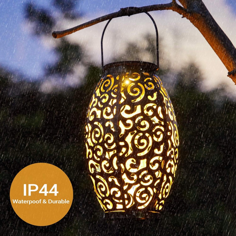 Solar Lanterns Outdoor Waterproof, 2 Pack Garden 2 Pack, Bronze