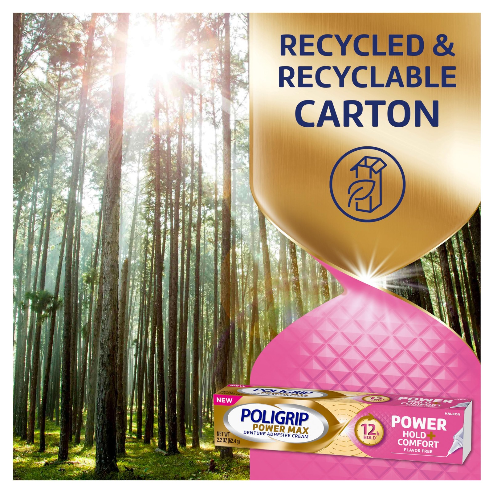 Poligrip Denture Adhesive Power Max Hold Plus Comfort Denture Adhesive Cream ...