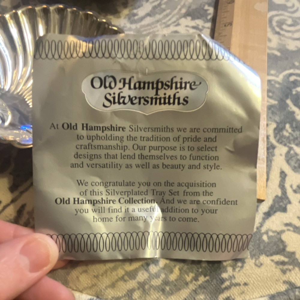 Old Hampshire Silversmiths Silver Plate Shell Tray Set, 2-Piece