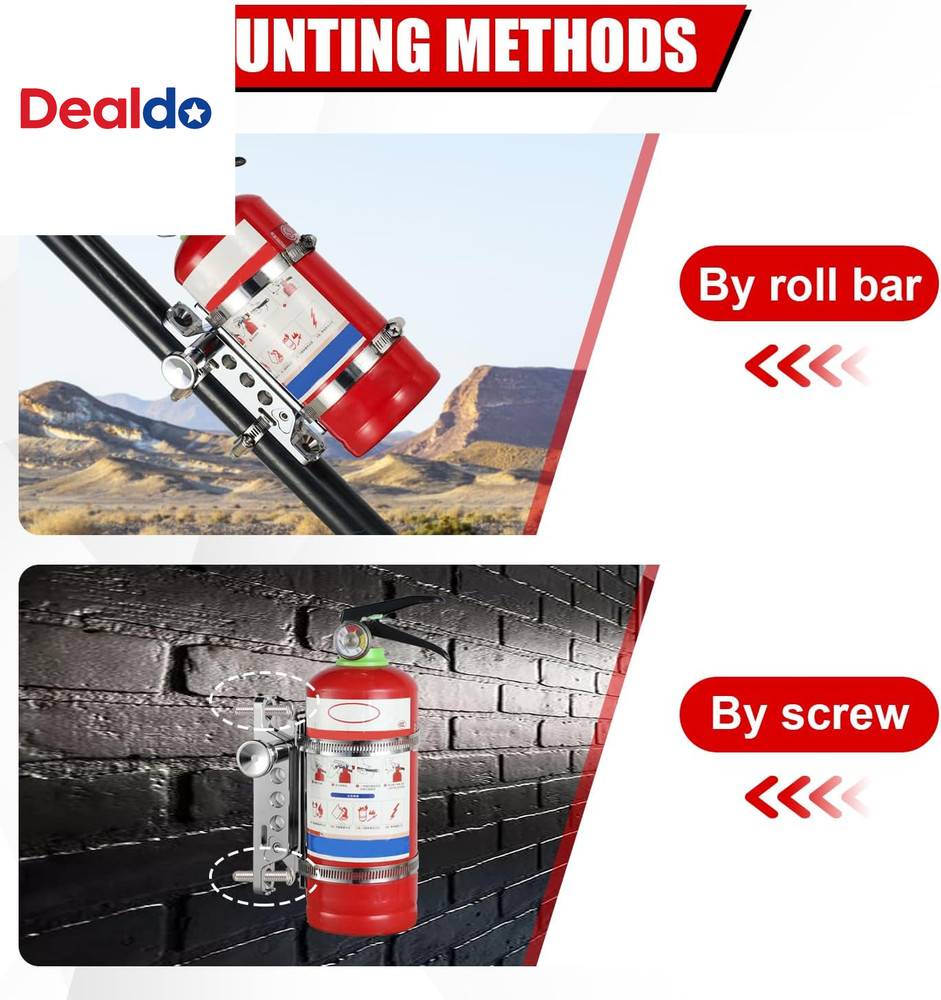 Chrome Quick Release Roll Bar Fire Extinguisher Mount Compatible with for Jeep W