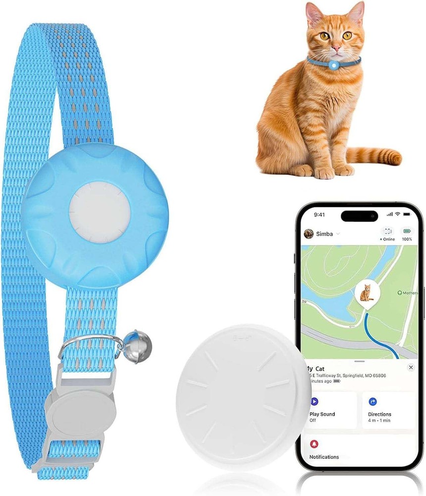 Cat Tracker, GPS Tracker Compatible with Apple Find My App(Only iOS), Waterpr...