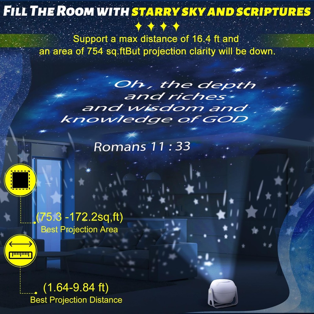 Aurelema Bible Verses Projector Galaxy Includes 12 White