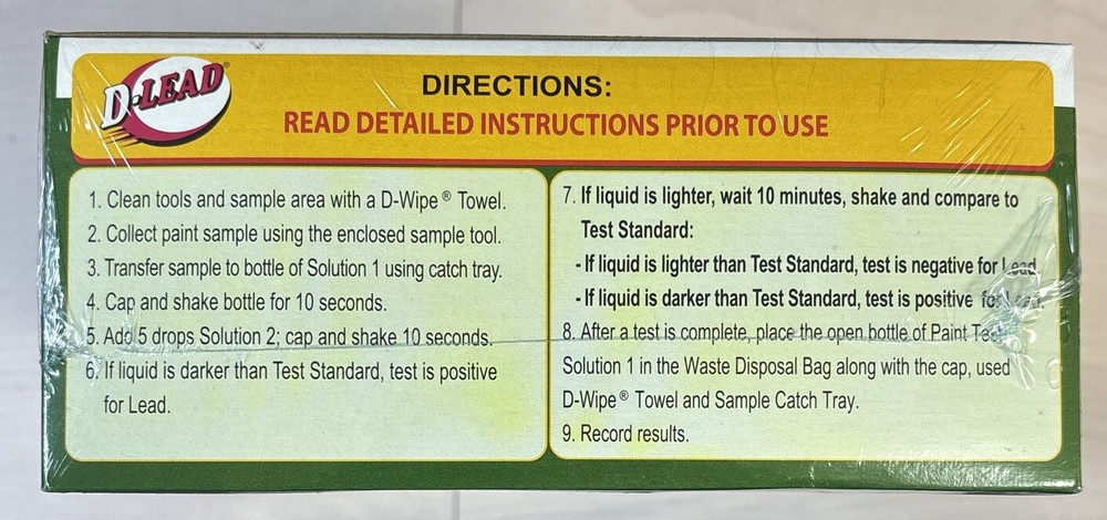 D-LEAD LEAD PAINT TEST KIT 24 TESTS PER KIT