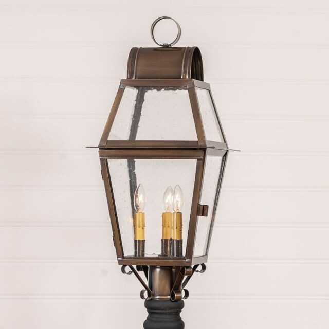 Independence Outdoor Post Light in Solid Weathered Brass - 3 Light
