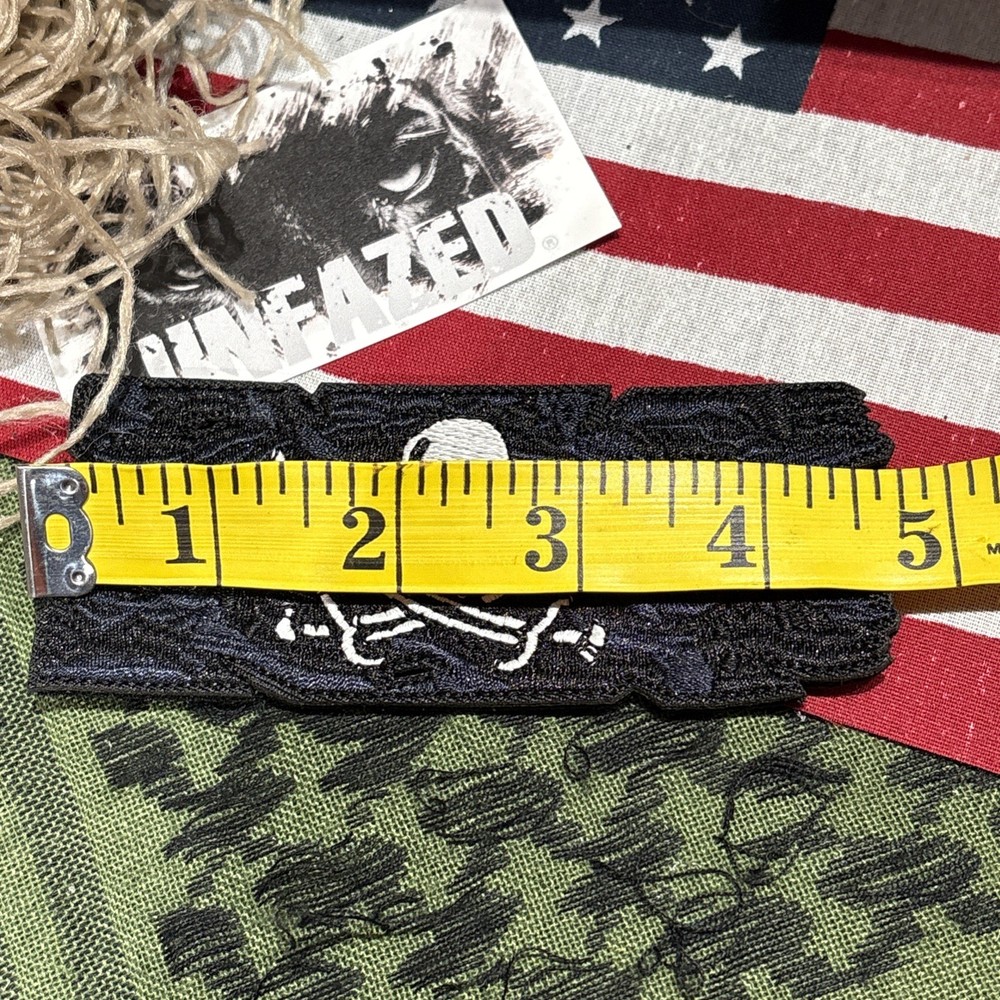 Pirate Flag Banner Size Tactical Hook Loop Patch High Quality ~2x5”