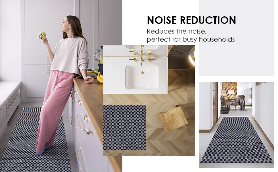 Runner Rug 2 x 6, 3 x 10 ft Hallway Non Slip Rubber Rugs for Kitchen Carpet