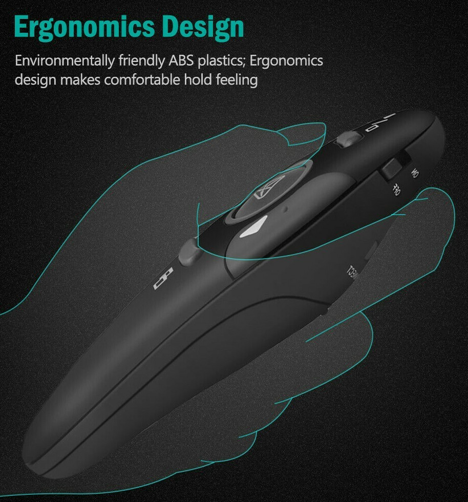 BEBONCOOL 2.4GHz USB Control PPT Wireless Presenter Remote w/ Red Laser Pointer