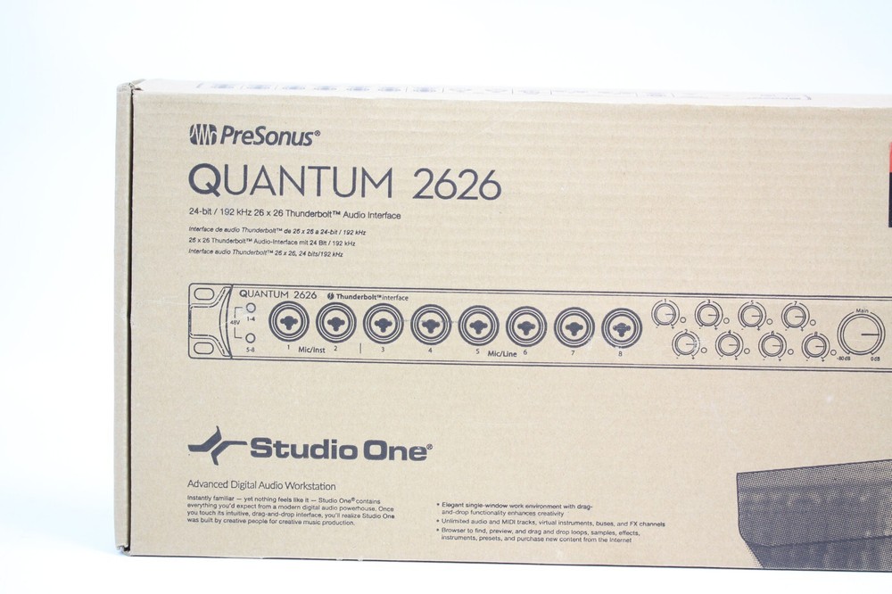 PreSonus Quantum 2626 Thunderbolt 3 Audio Interface open box w/ power supply