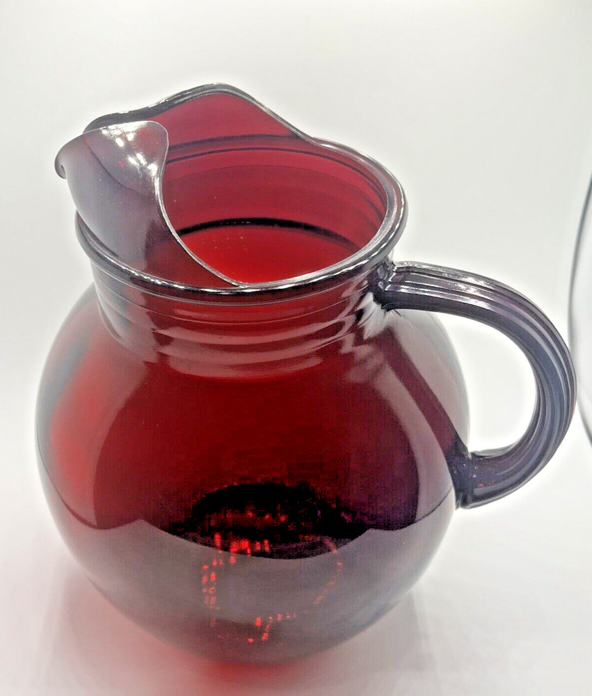 Vintage Anchor Hocking Ruby Large Ball Pitcher