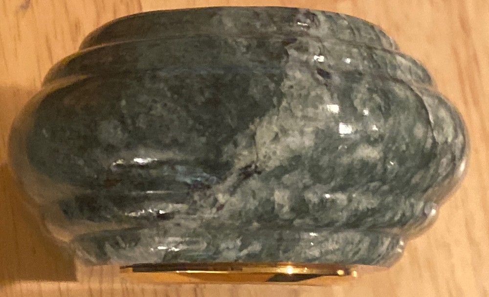 Howard Miller Green Marble Brass Mini Clock Desk Clock