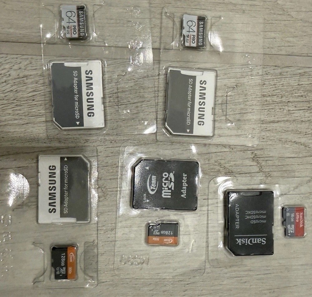 5 Of Various microSD SD Memory Cards