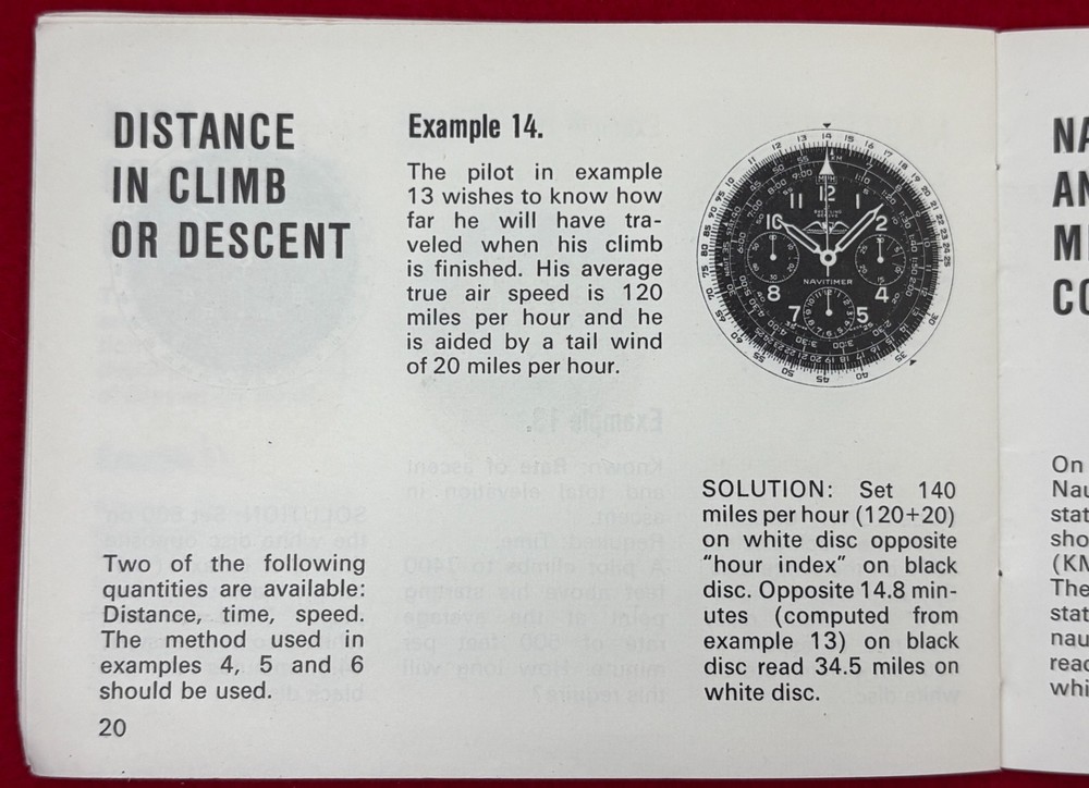 Vintage Breitling Navitimer Pilot's Chronograph Instruction Booklet