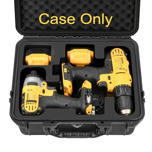 Case for Cordless Drill/Impact Driver Set - Waterproof Hard Tool Box for
