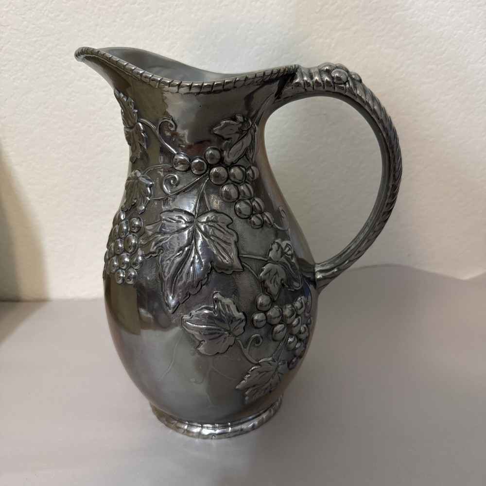 Grape Weave Pitcher Still In Box Lenox Silver Tone 3QT