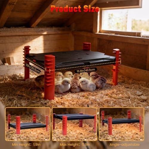 Smart Chicken Coop Heater - Brooder Plate for 25 Chicks, 150W Adjustable Temp