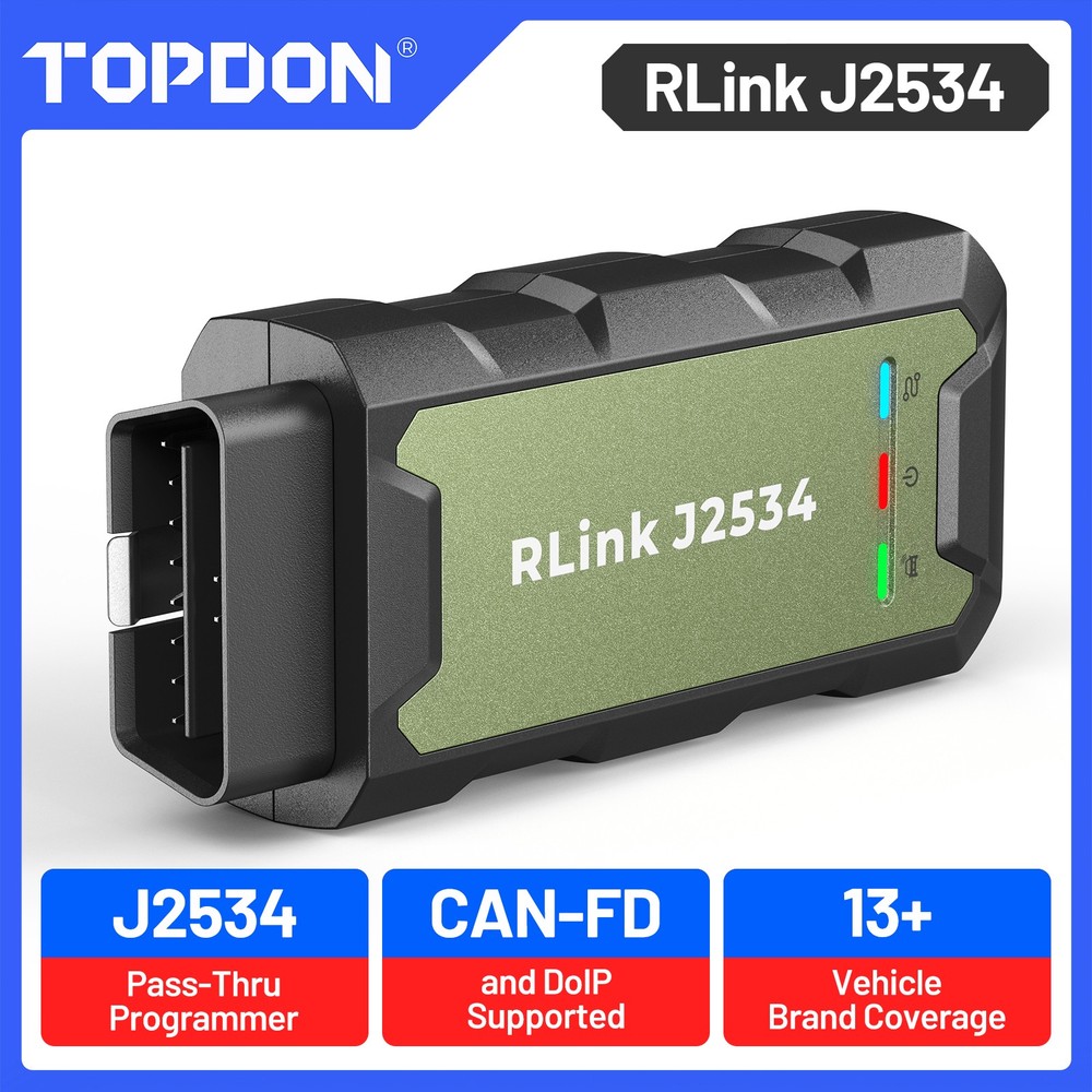 TOPDON RLink J2534 Pass-Thru Program VCI with Multi-protocol CANFD D-PDU
