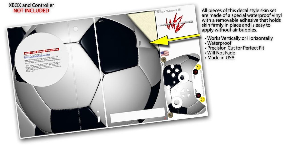 Skins XBOX Series S Console Controller Soccer Ball