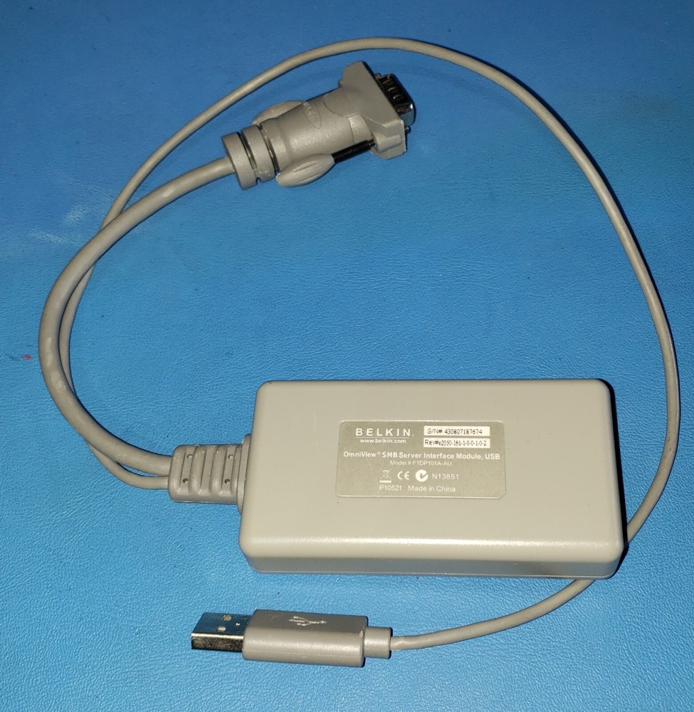 Belkin F1DP101A-AU OmniView USB VGA SMB Server Interface KVM Switch Cable Module