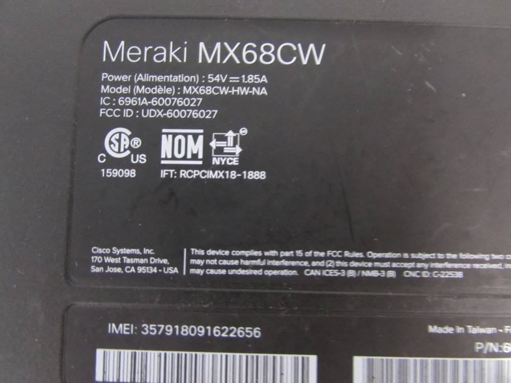 CISCO MERAKI MX68CW (15D)