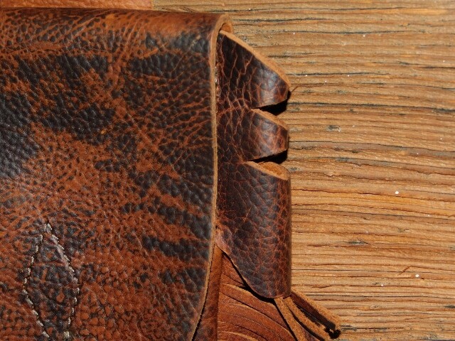 LEATHER MUZZLELOADER FRINGED POSSIBLES POUCH BAG